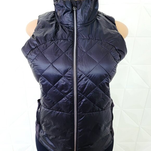 Lululemon Women's Inkwell Navy Down For A Run Slim Full-Zip Puffer Vest Size 8 - Picture 3 of 9
